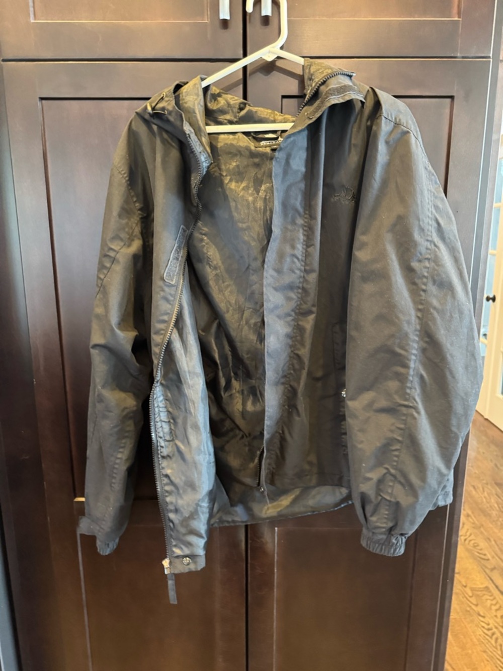 Men's Hooded Windbreaker Jacket - Black, Casual Lightweight Shell